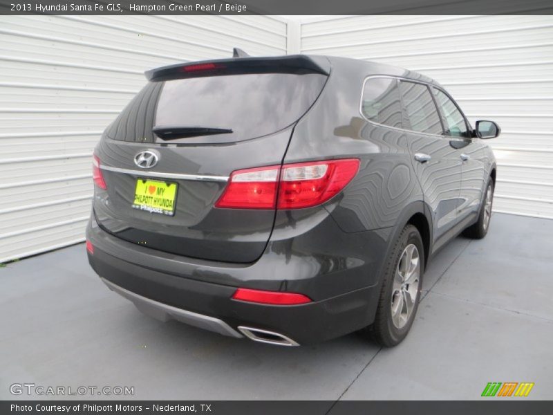 Hampton Green Pearl / Beige 2013 Hyundai Santa Fe GLS