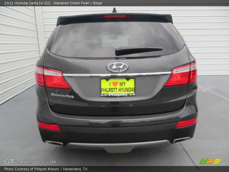 Hampton Green Pearl / Beige 2013 Hyundai Santa Fe GLS