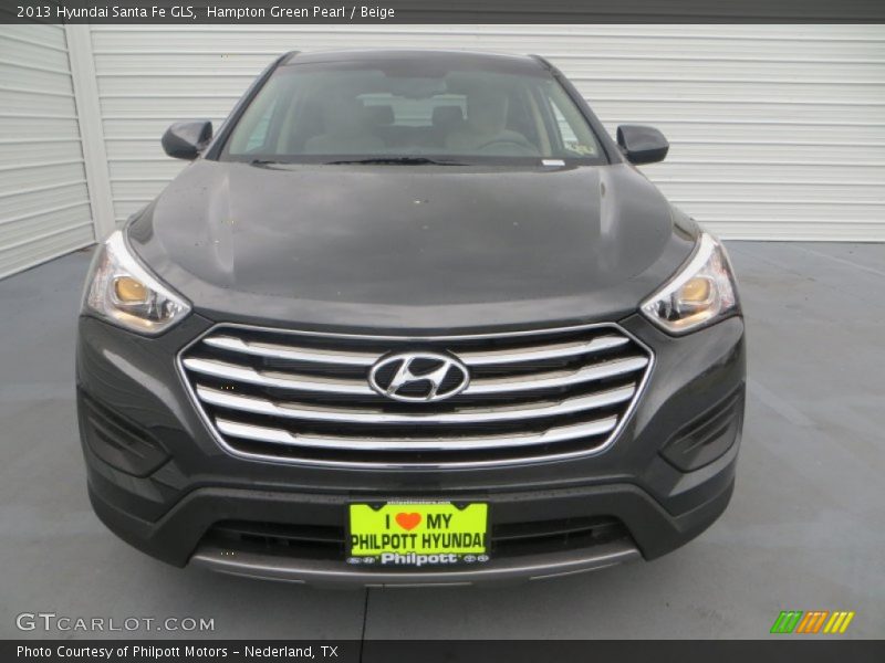 Hampton Green Pearl / Beige 2013 Hyundai Santa Fe GLS
