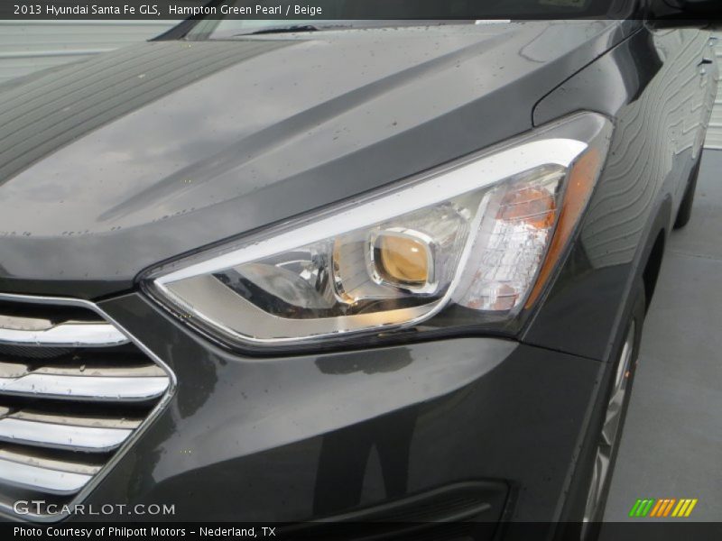 Hampton Green Pearl / Beige 2013 Hyundai Santa Fe GLS