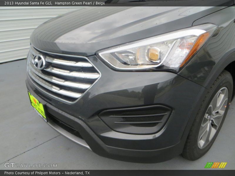 Hampton Green Pearl / Beige 2013 Hyundai Santa Fe GLS