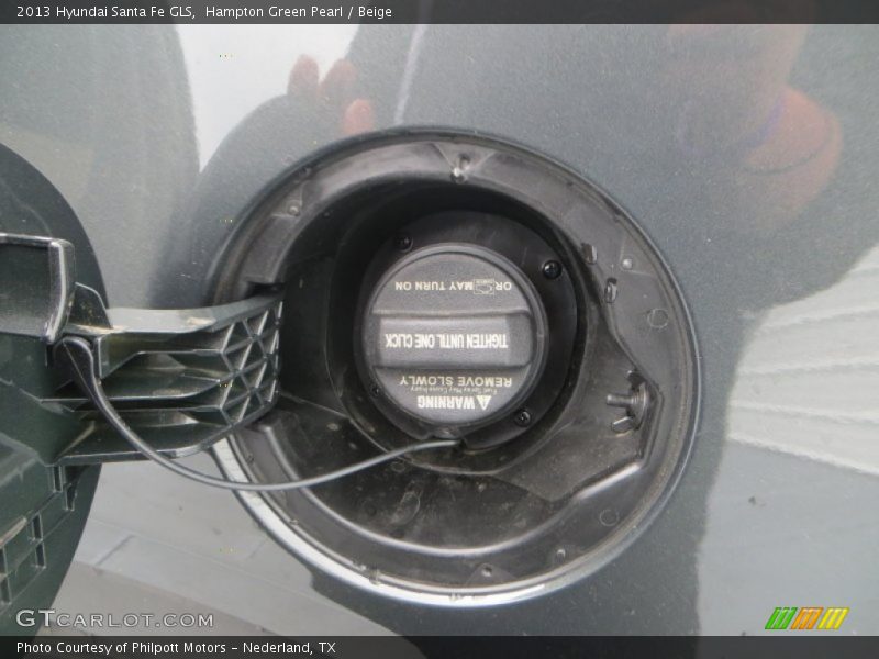 Hampton Green Pearl / Beige 2013 Hyundai Santa Fe GLS