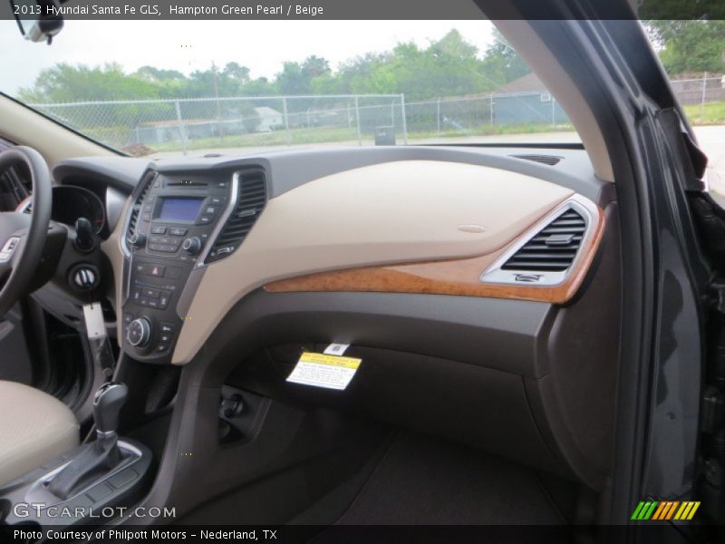 Hampton Green Pearl / Beige 2013 Hyundai Santa Fe GLS