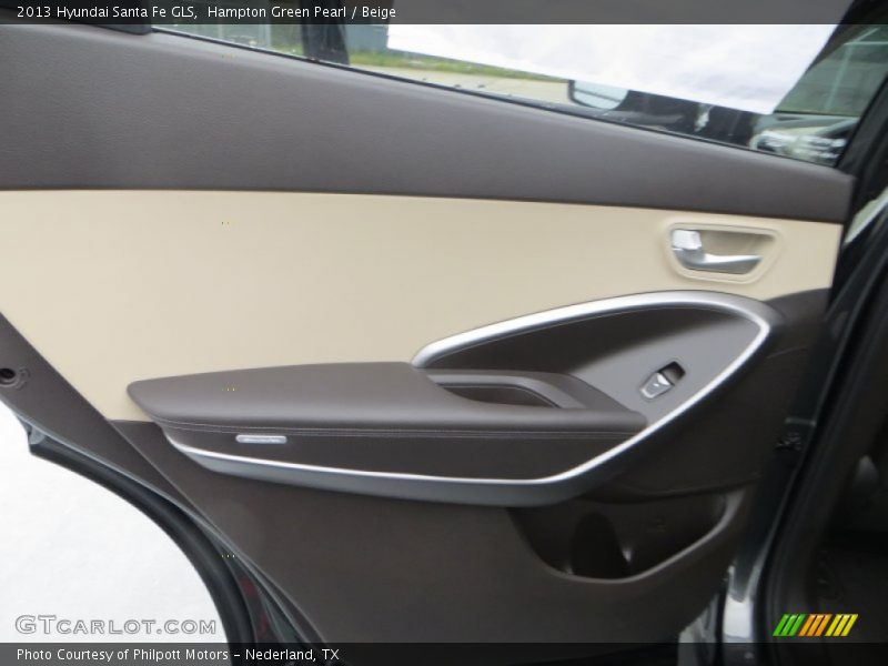 Hampton Green Pearl / Beige 2013 Hyundai Santa Fe GLS