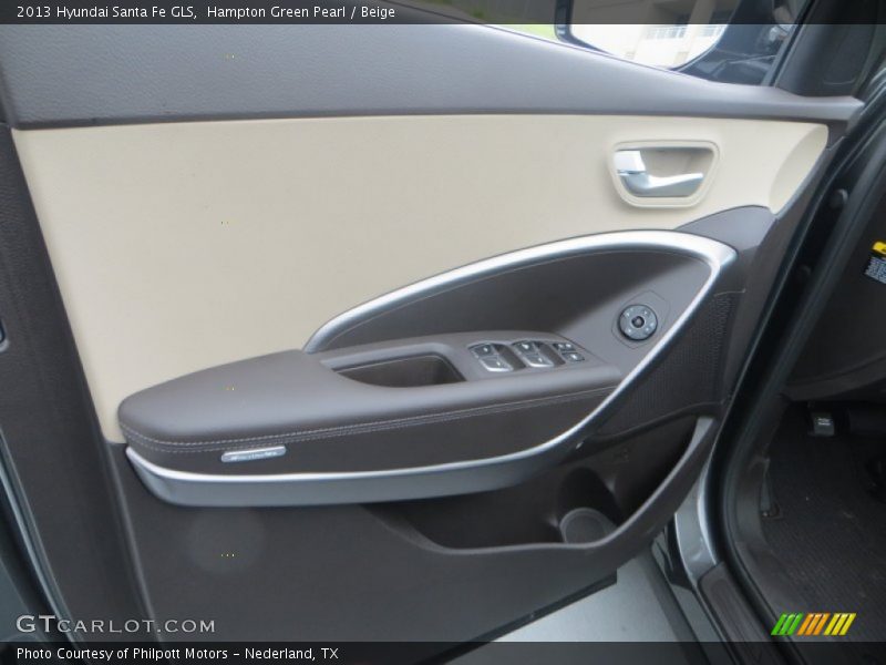 Hampton Green Pearl / Beige 2013 Hyundai Santa Fe GLS