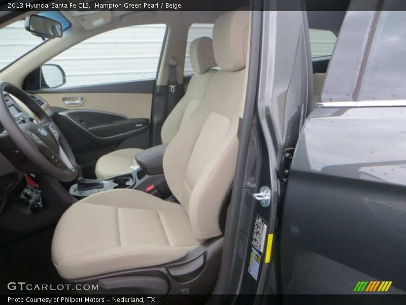 Hampton Green Pearl / Beige 2013 Hyundai Santa Fe GLS