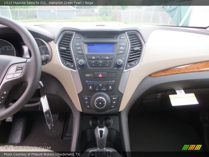 Hampton Green Pearl / Beige 2013 Hyundai Santa Fe GLS
