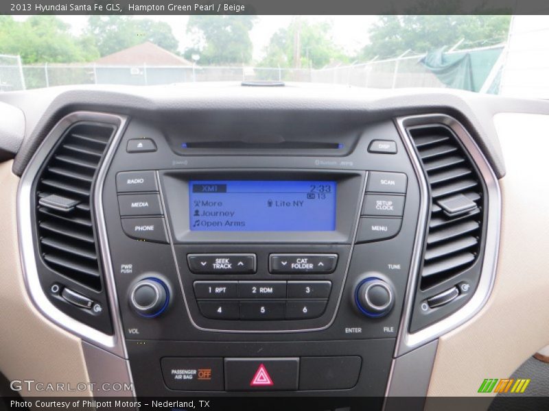 Hampton Green Pearl / Beige 2013 Hyundai Santa Fe GLS