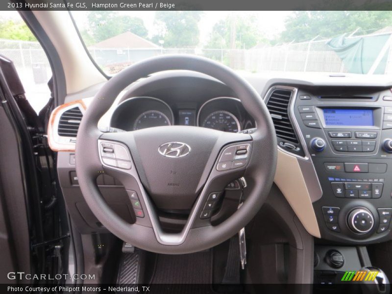 Hampton Green Pearl / Beige 2013 Hyundai Santa Fe GLS