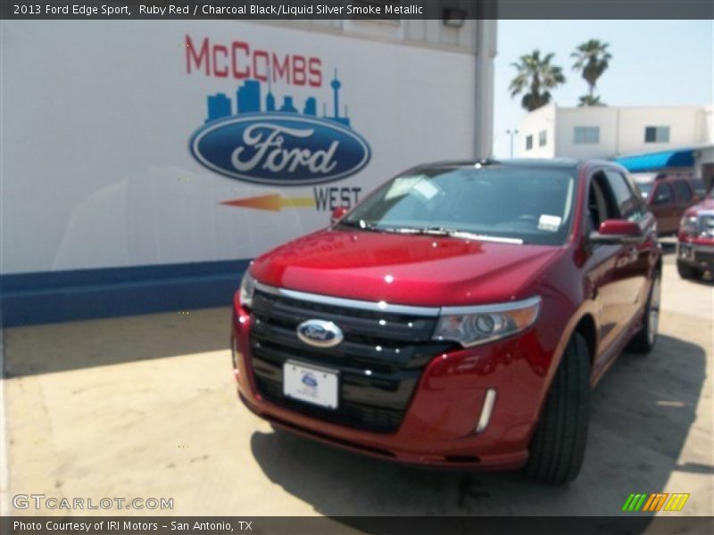 Ruby Red / Charcoal Black/Liquid Silver Smoke Metallic 2013 Ford Edge Sport