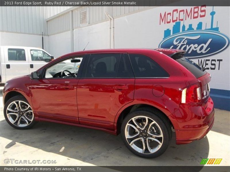 Ruby Red / Charcoal Black/Liquid Silver Smoke Metallic 2013 Ford Edge Sport