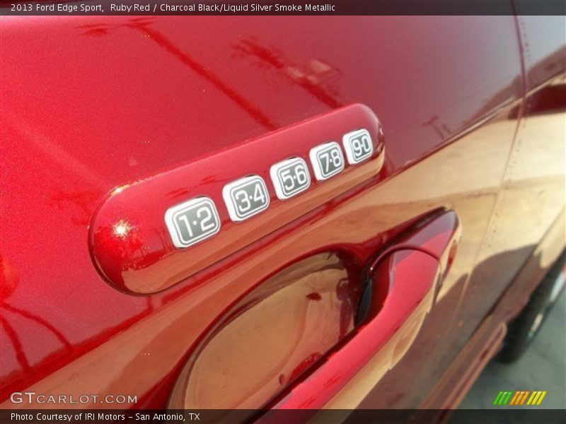Ruby Red / Charcoal Black/Liquid Silver Smoke Metallic 2013 Ford Edge Sport