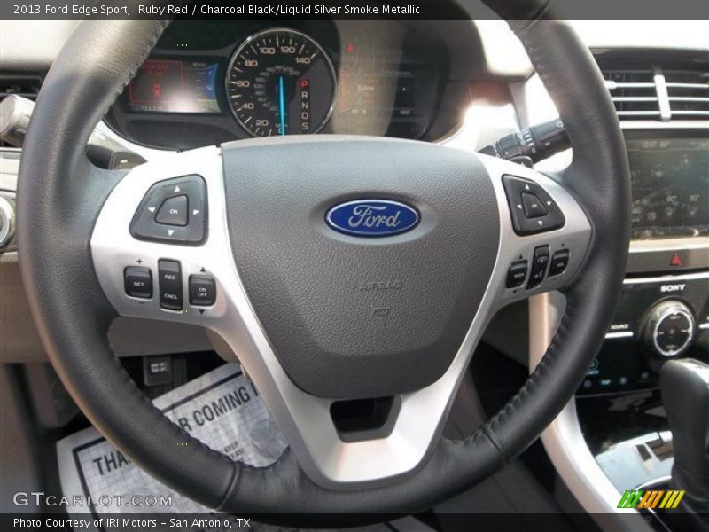 Ruby Red / Charcoal Black/Liquid Silver Smoke Metallic 2013 Ford Edge Sport