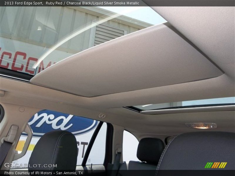 Ruby Red / Charcoal Black/Liquid Silver Smoke Metallic 2013 Ford Edge Sport