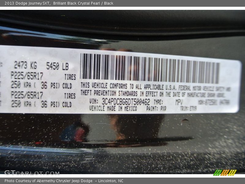 Brilliant Black Crystal Pearl / Black 2013 Dodge Journey SXT