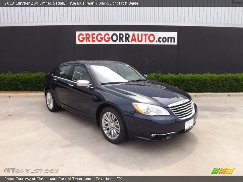 True Blue Pearl / Black/Light Frost Beige 2013 Chrysler 200 Limited Sedan