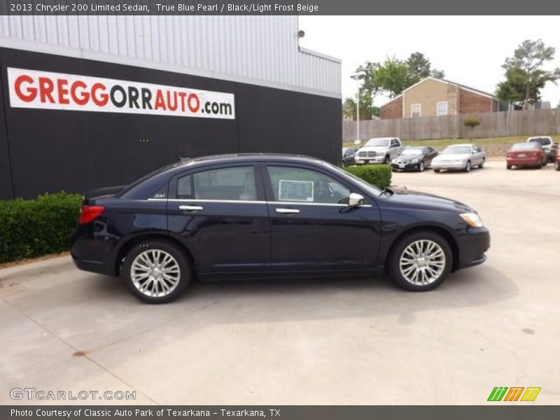 True Blue Pearl / Black/Light Frost Beige 2013 Chrysler 200 Limited Sedan