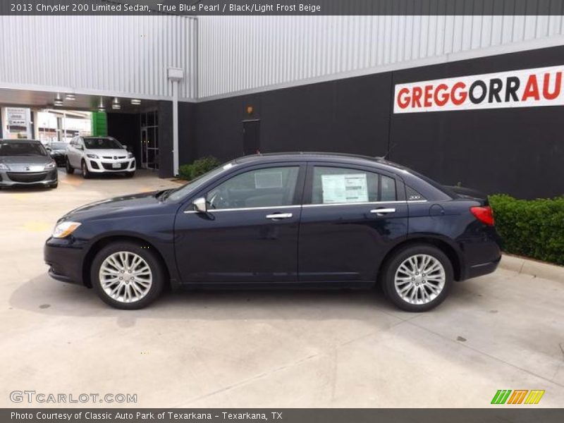 True Blue Pearl / Black/Light Frost Beige 2013 Chrysler 200 Limited Sedan