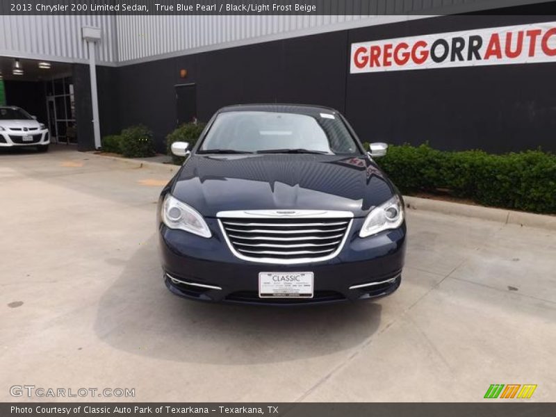 True Blue Pearl / Black/Light Frost Beige 2013 Chrysler 200 Limited Sedan