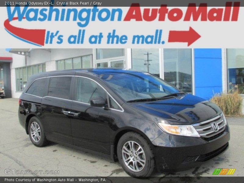 Crystal Black Pearl / Gray 2011 Honda Odyssey EX-L
