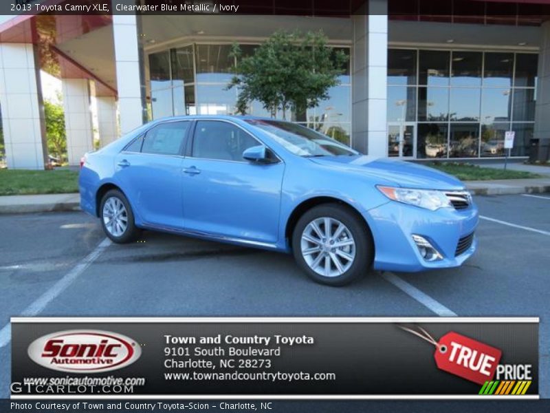 Clearwater Blue Metallic / Ivory 2013 Toyota Camry XLE