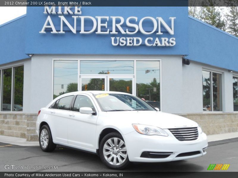 Bright White / Black 2012 Chrysler 200 LX Sedan