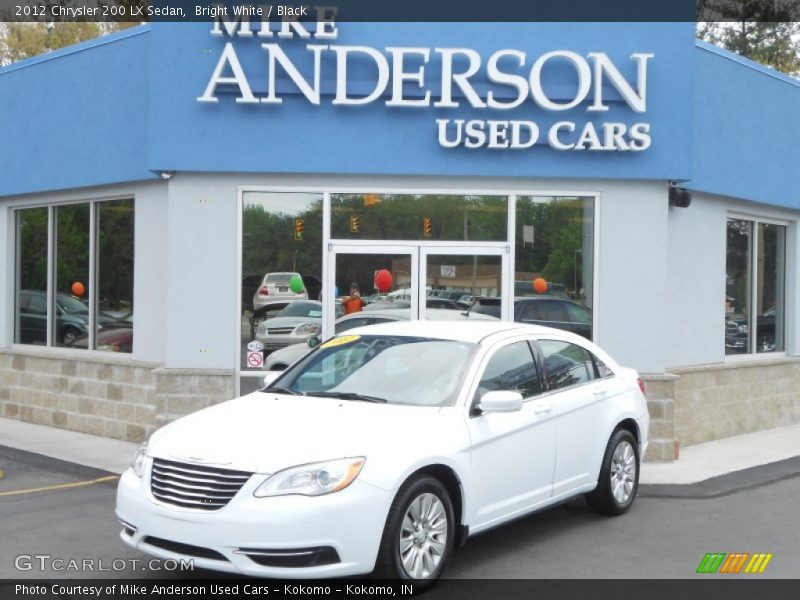 Bright White / Black 2012 Chrysler 200 LX Sedan