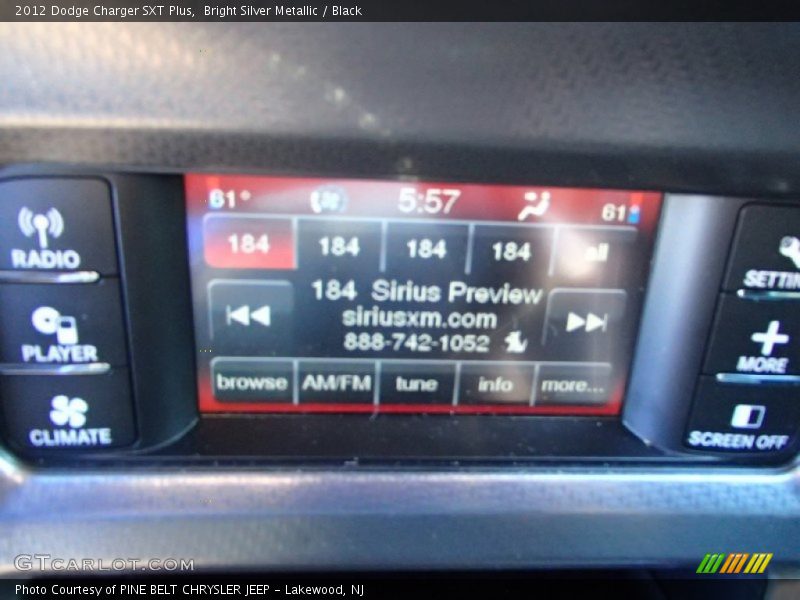 Bright Silver Metallic / Black 2012 Dodge Charger SXT Plus