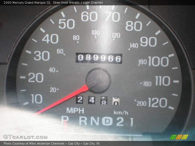 Silver Frost Metallic / Light Graphite 2000 Mercury Grand Marquis GS