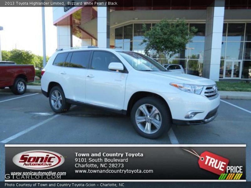 Blizzard White Pearl / Black 2013 Toyota Highlander Limited
