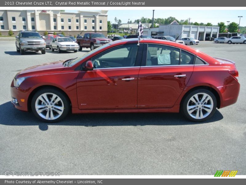 Crystal Red Metallic Tintcoat / Cocoa/Light Neutral 2013 Chevrolet Cruze LTZ