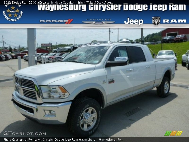 Bright White / Dark Slate 2012 Dodge Ram 2500 HD Laramie Mega Cab 4x4