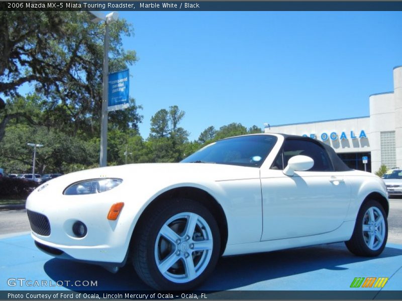 Marble White / Black 2006 Mazda MX-5 Miata Touring Roadster