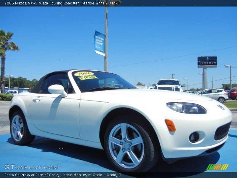 Marble White / Black 2006 Mazda MX-5 Miata Touring Roadster