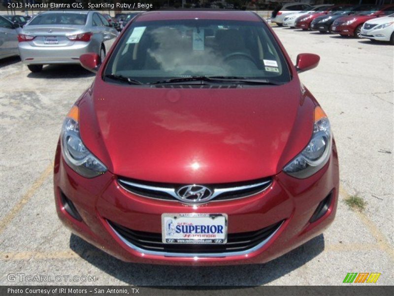 Sparkling Ruby / Beige 2013 Hyundai Elantra GLS