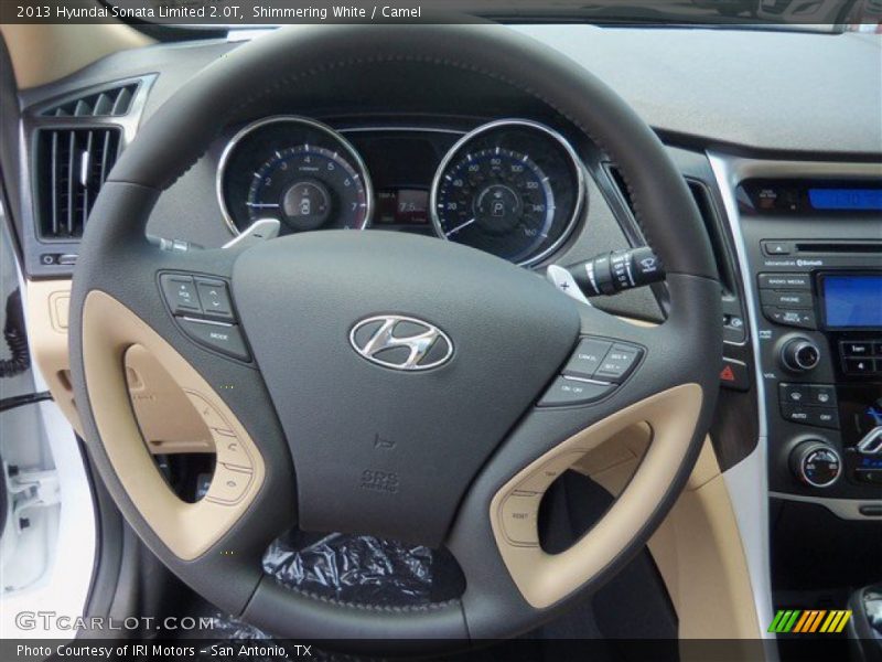 Shimmering White / Camel 2013 Hyundai Sonata Limited 2.0T