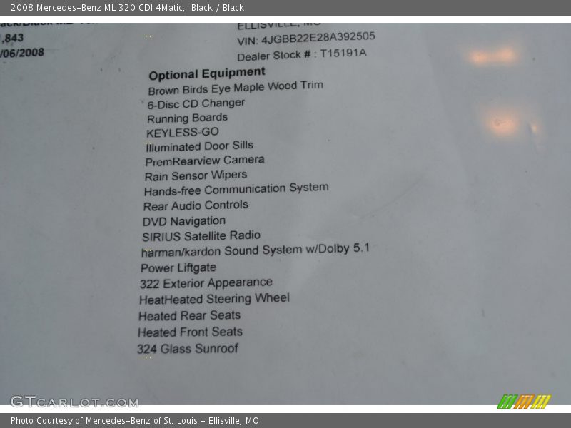 Black / Black 2008 Mercedes-Benz ML 320 CDI 4Matic