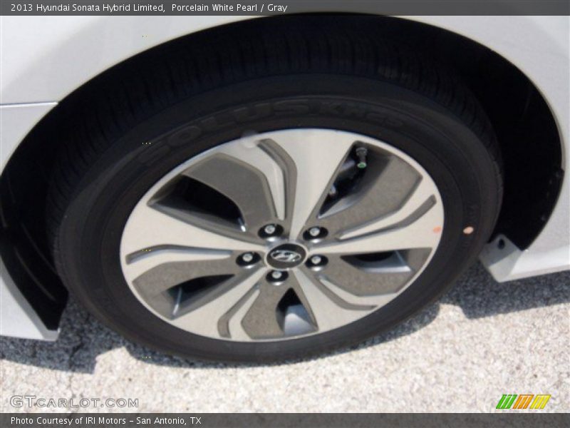 Porcelain White Pearl / Gray 2013 Hyundai Sonata Hybrid Limited