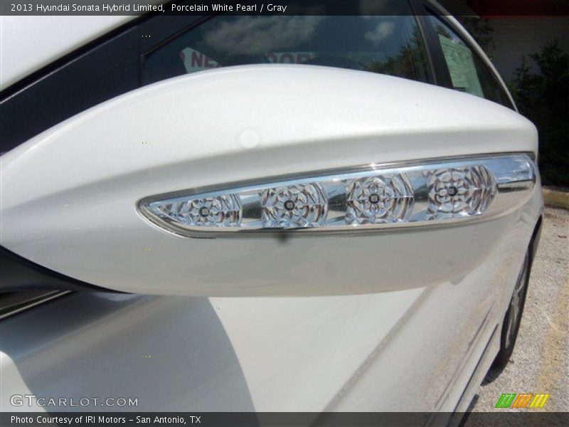 Porcelain White Pearl / Gray 2013 Hyundai Sonata Hybrid Limited