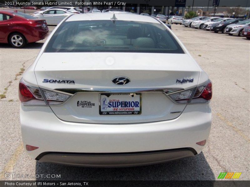 Porcelain White Pearl / Gray 2013 Hyundai Sonata Hybrid Limited