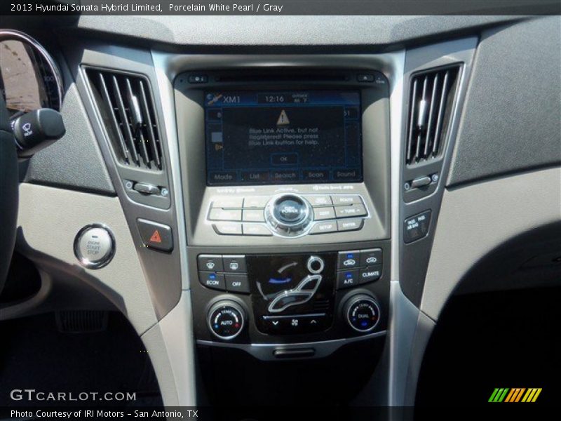 Porcelain White Pearl / Gray 2013 Hyundai Sonata Hybrid Limited
