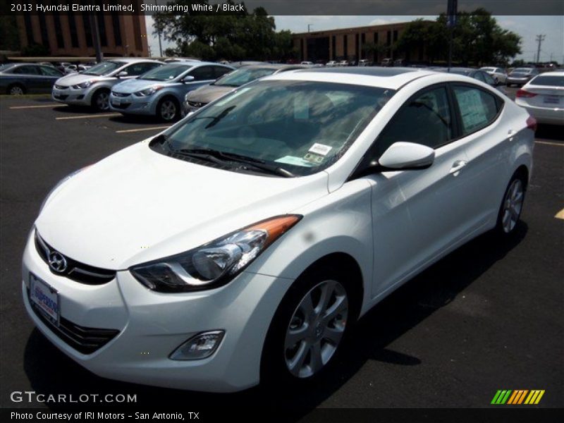 Shimmering White / Black 2013 Hyundai Elantra Limited