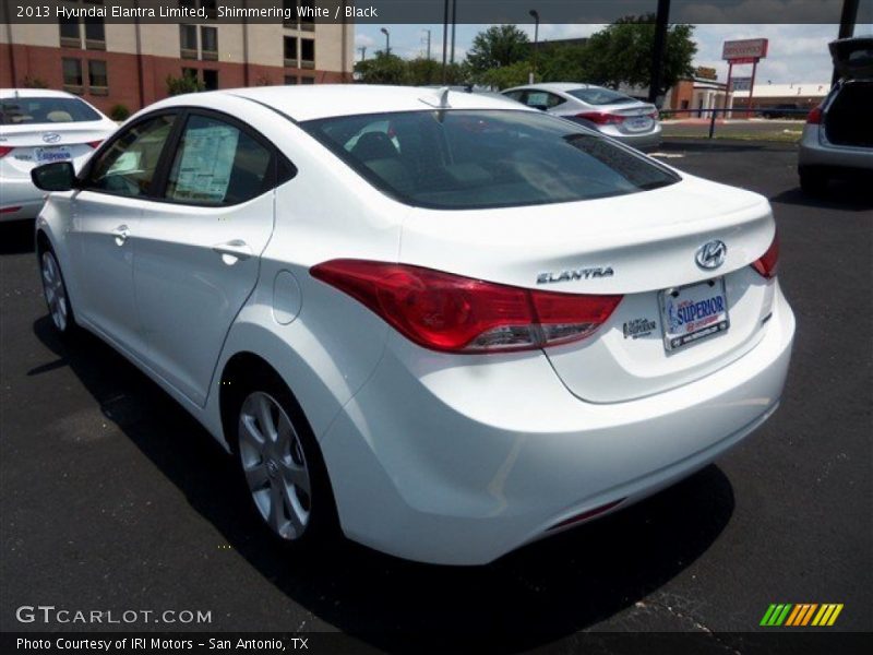 Shimmering White / Black 2013 Hyundai Elantra Limited