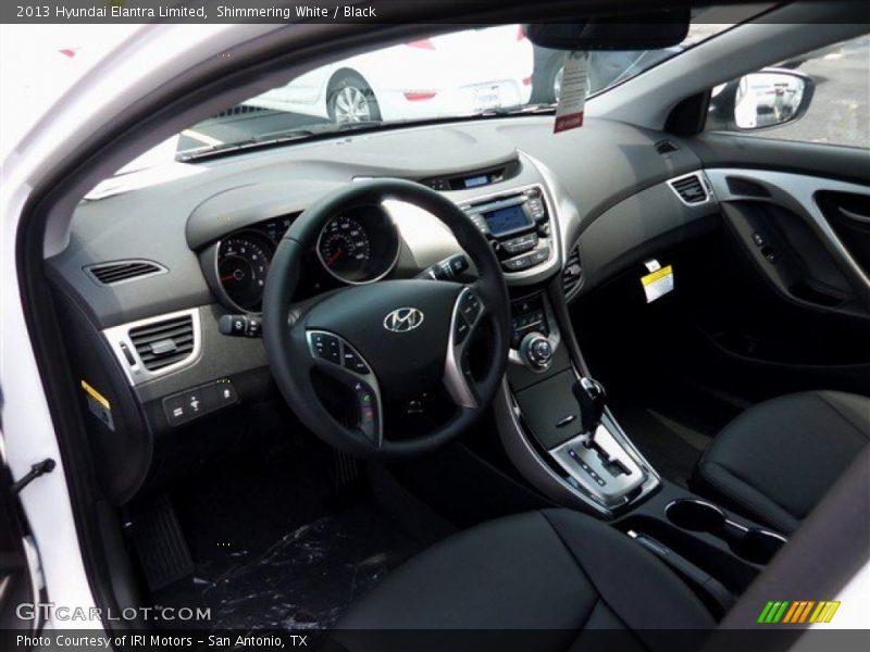 Shimmering White / Black 2013 Hyundai Elantra Limited