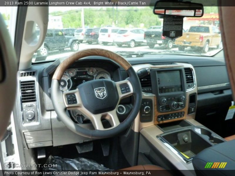 Bright White / Black/Cattle Tan 2013 Ram 2500 Laramie Longhorn Crew Cab 4x4
