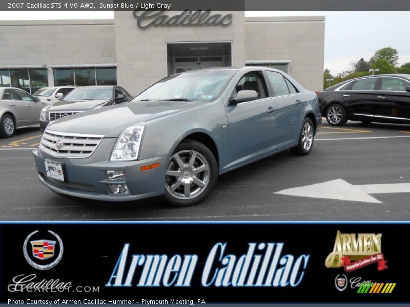 Sunset Blue / Light Gray 2007 Cadillac STS 4 V6 AWD