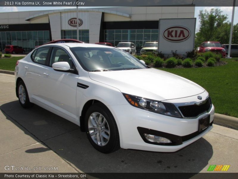 Snow White Pearl / Gray 2013 Kia Optima LX