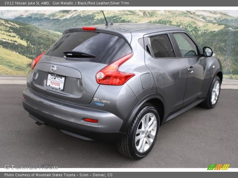Gun Metallic / Black/Red Leather/Silver Trim 2012 Nissan Juke SL AWD