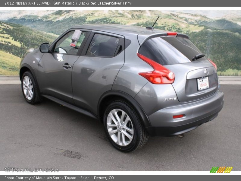 Gun Metallic / Black/Red Leather/Silver Trim 2012 Nissan Juke SL AWD