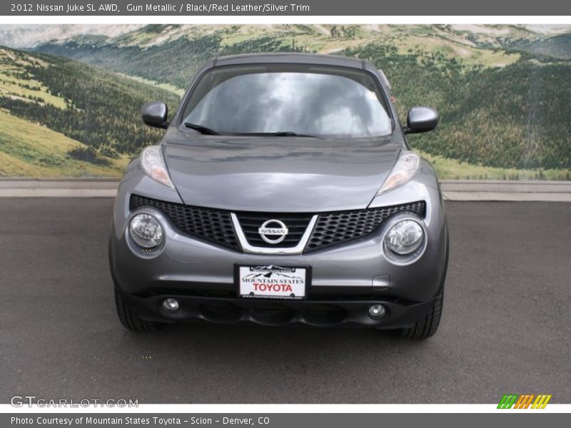 Gun Metallic / Black/Red Leather/Silver Trim 2012 Nissan Juke SL AWD